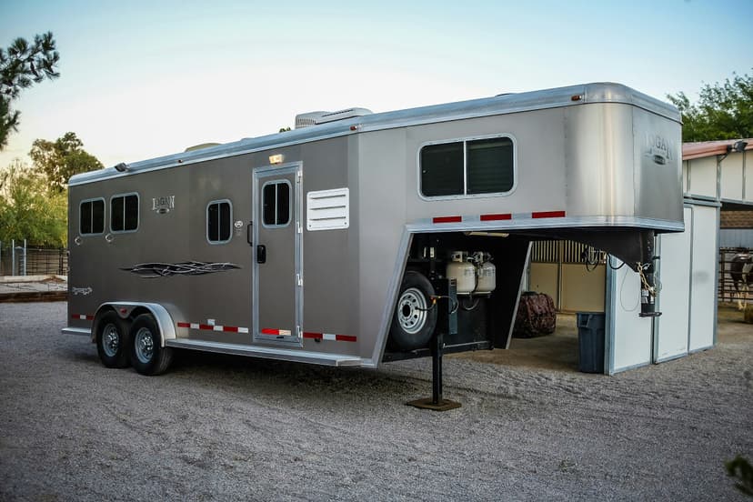 OZK custom horse trailer with reinforced frame and ventilation